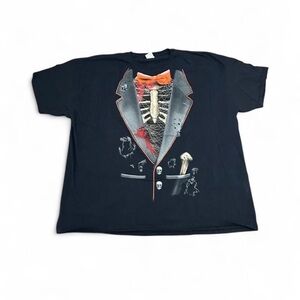 NWOT Fruit of the Loom Skeleton Suit Graphic Tee - Black